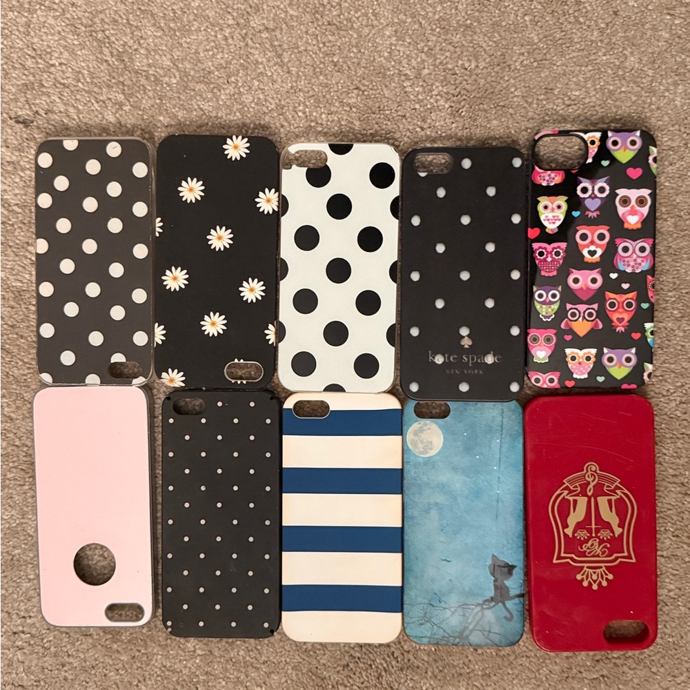 kate spade Assorted Black, White, Pink, Blue & Red Patterned Phone Case Lot
